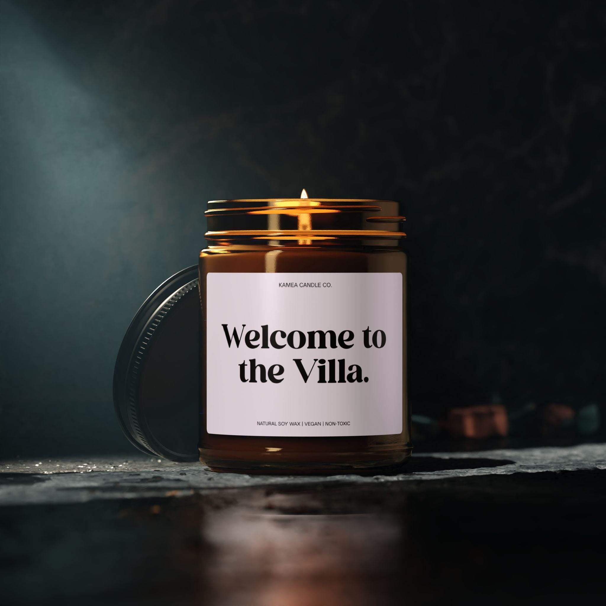 Welcome to the Villa Love Island | Relaxing Amber Jar Candle, Eco-Friendly Gift, Home Décor, Aromatherapy Premium Candle
