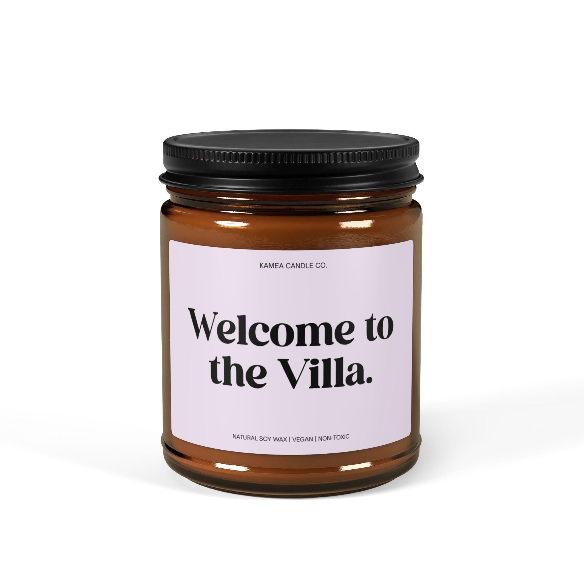 Welcome to the Villa Love Island | Relaxing Amber Jar Candle, Eco-Friendly Gift, Home Décor, Aromatherapy Premium Candle