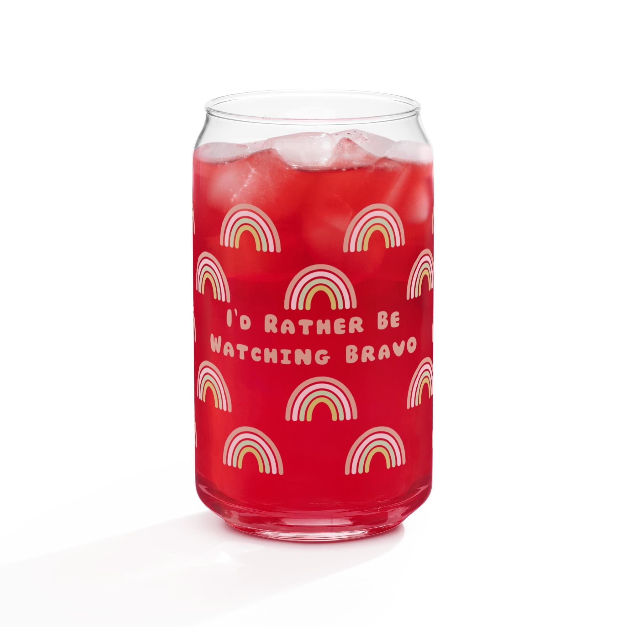 I'd Rather Be Watching Bravo Glass Can | Can-Shaped Glass Cup