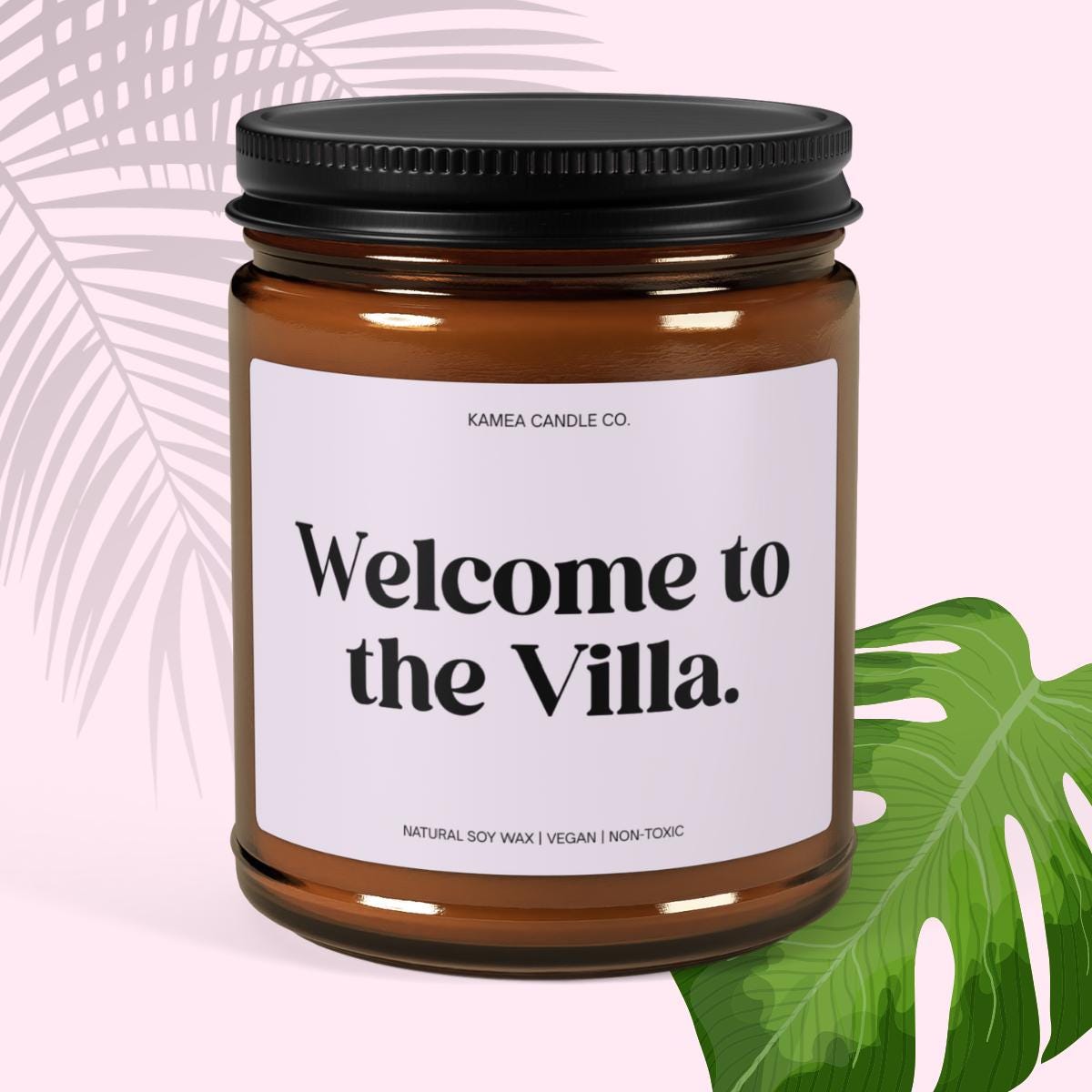 Welcome to the Villa Love Island | Relaxing Amber Jar Candle, Eco-Friendly Gift, Home Décor, Aromatherapy Premium Candle