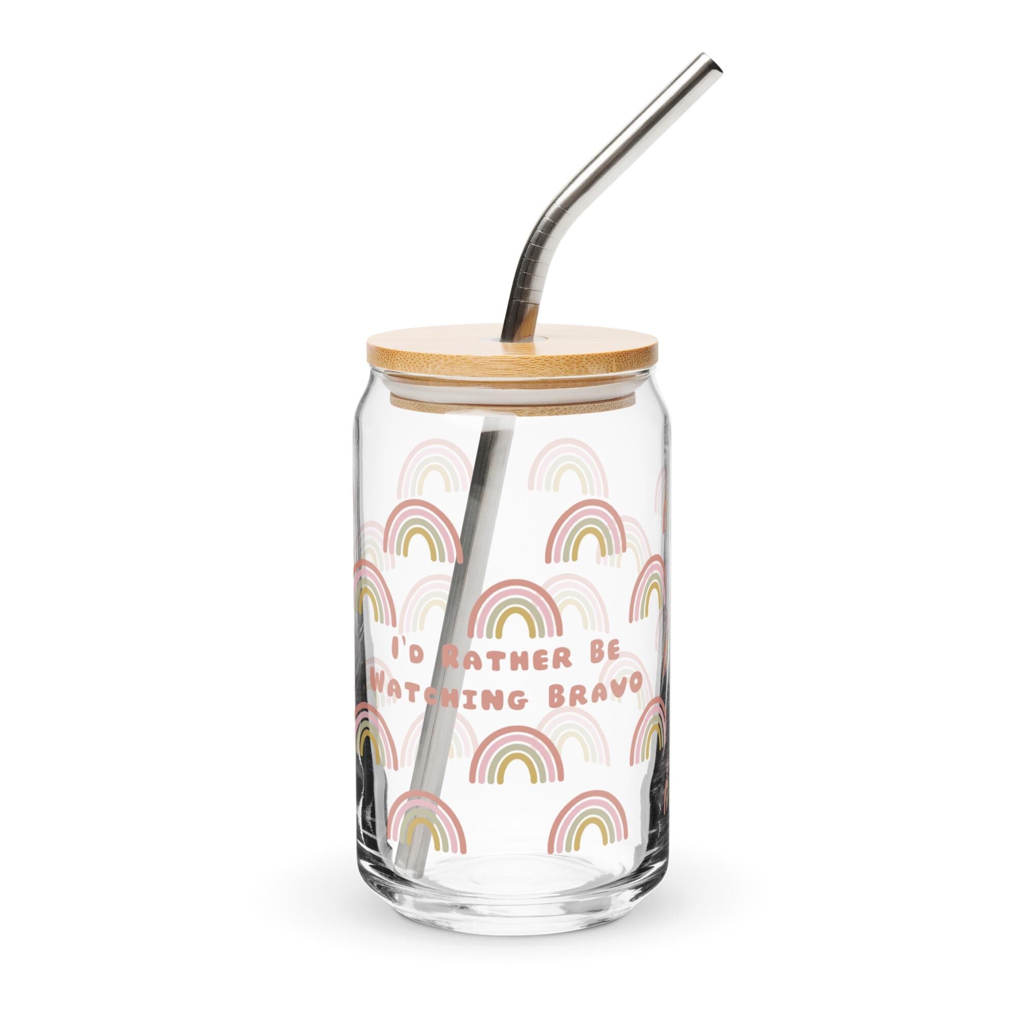 I'd Rather Be Watching Bravo Glass Can | Can-Shaped Glass Cup